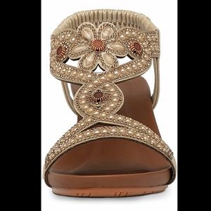 Beaded Wedge Sandals